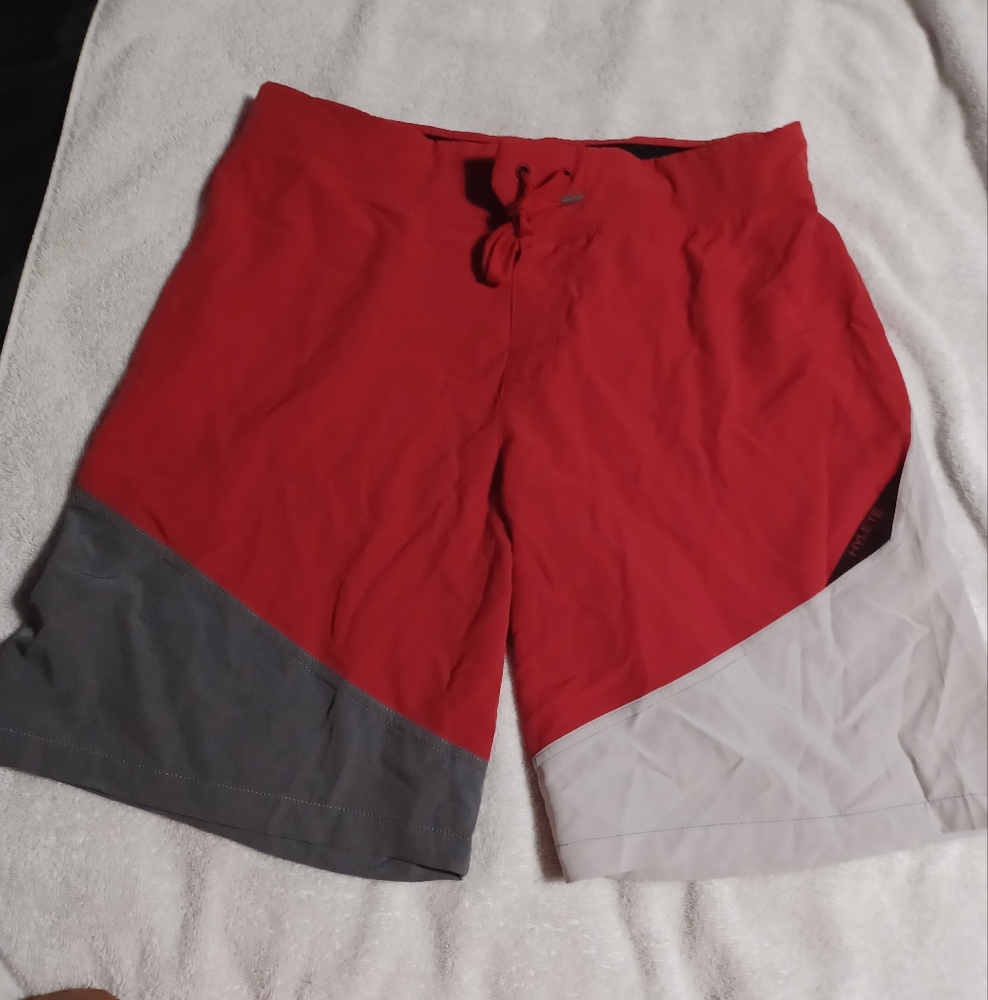 Hylete Red and Gray Athletic Shorts